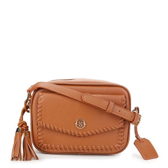 Bolsa Shoestock Crossbody Entrelaço Feminina - Caramelo