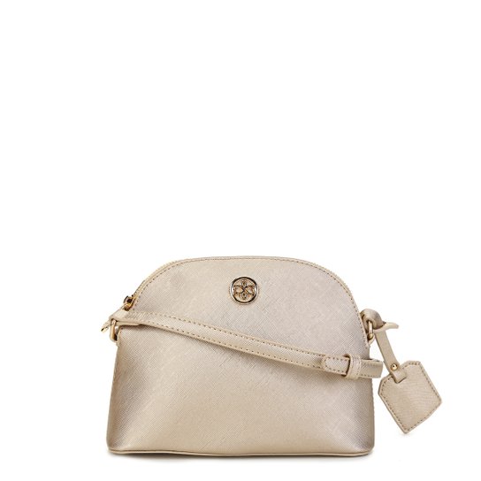 Bolsa Shoestock Crossbody Safiano Feminina - Dourado