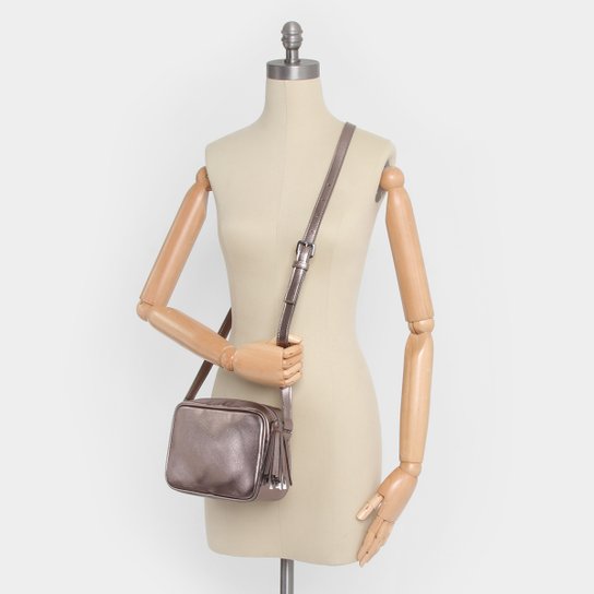 Bolsa Shoestock Média Transversal Feminina - Cinza