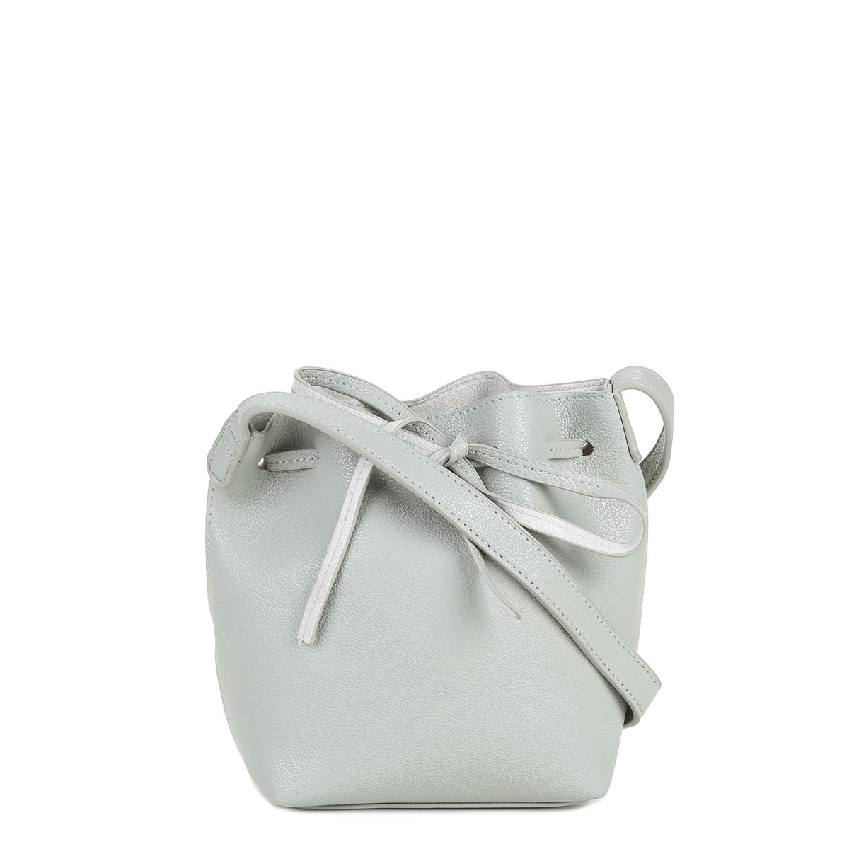 white mini bucket bolsa