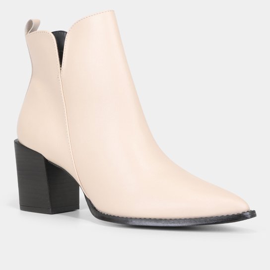 Bota Cano Curto Shoestock Couro Western Feminina