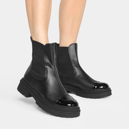 Bota Chelsea Shoestock Tratorada Cano Médio Feminina