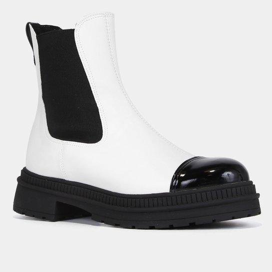 Bota Chelsea Shoestock Tratorada Cano Médio Feminina