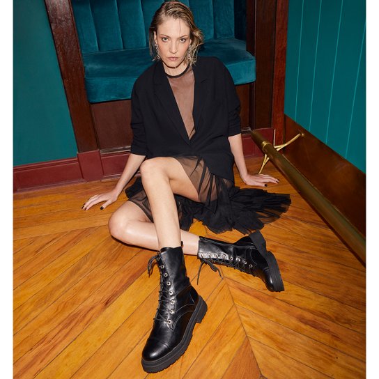 Bota Coturno Shoestock Tratorada Feminina