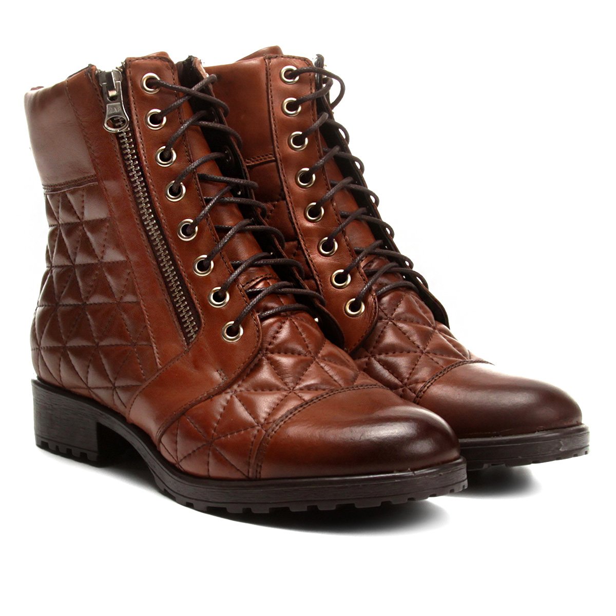bota couro marrom cano curto