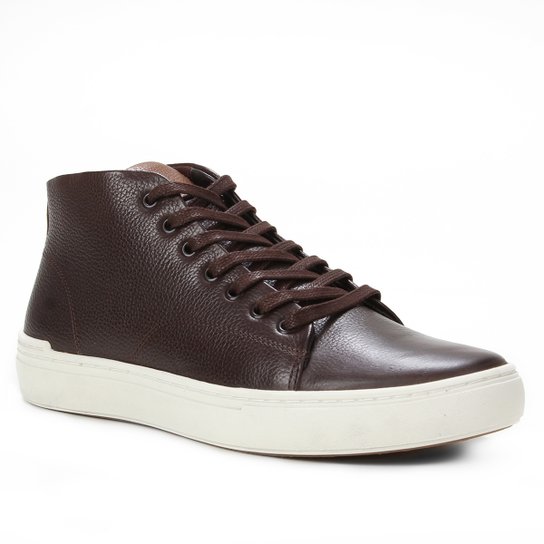 Bota Couro Shoestock Cano Médio Masculina - Café