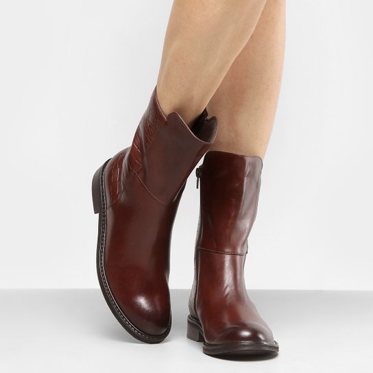 Bota Couro Shoestock Croco