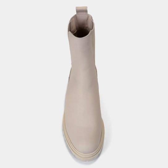 Bota Shoestock Couro Chelsea Tratorado Cano Baixo