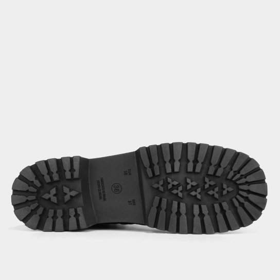 Bota Shoestock Couro Coturno Matelassê Tratorado Feminina