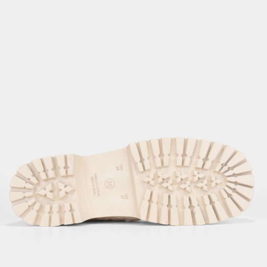 Bota Shoestock Couro Coturno Matelassê Tratorado Feminina