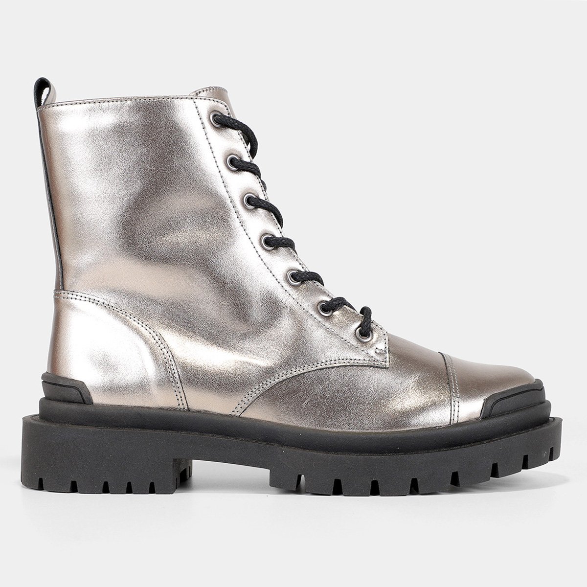 Bota Shoestock Couro Coturno Tratorado Shoestock