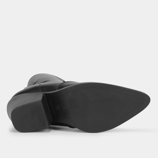 Bota Shoestock Western Bico Fino Salto Médio Feminina