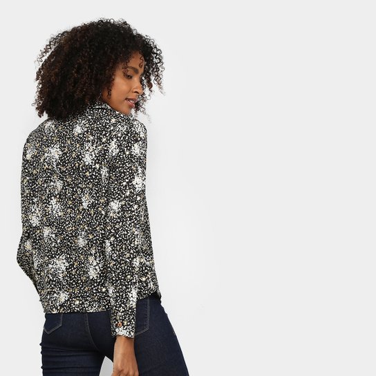 Camisa Manga Longa Road Mel Estampada Amarração Feminina