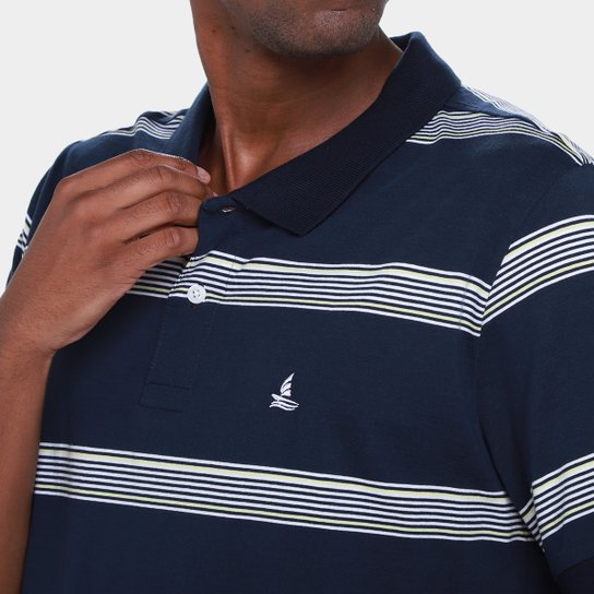 Camisa Polo Lucky Sailing Listrada Masculina