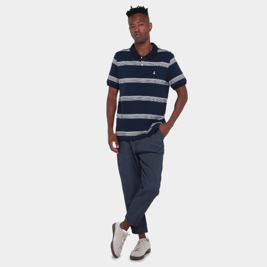 Camisa Polo Lucky Sailing Listrada Masculina