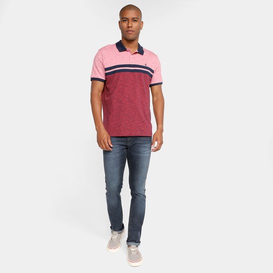 Camisa Polo Lucky Sailing Listrada Masculina