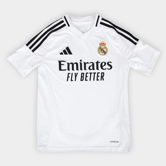 Camisa Real Madrid Infantil Home 24/25 s/n° Torcedor Adidas