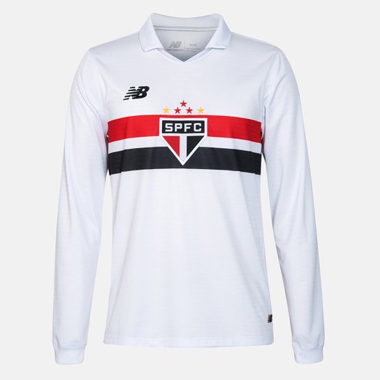 Camisa São Paulo I 24/25 s/n° Torcedor New Balance Manga Longa Masculina