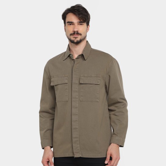 Camisa Sarja Hering Manga Longa Masculina
