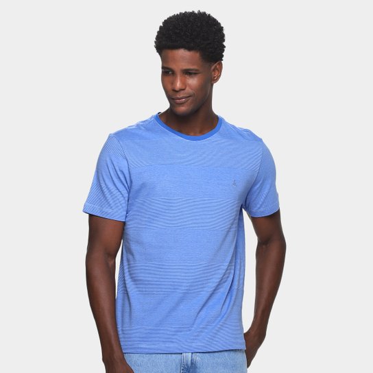 Camiseta Lucky Sailing Meia Malha Listrada Masculina