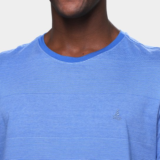 Camiseta Lucky Sailing Meia Malha Listrada Masculina