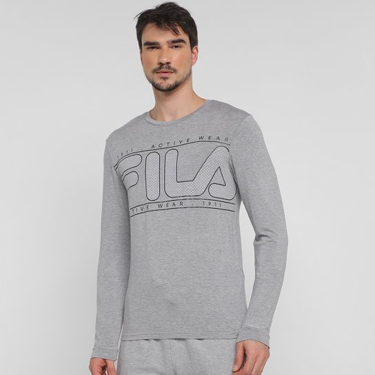 Camiseta Manga Longa Fila Comfort Logo Masculina