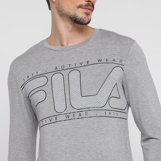 Camiseta Manga Longa Fila Comfort Logo Masculina