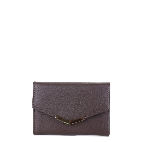 Carteira Couro Shoestock Envelope Média Feminina - Marrom