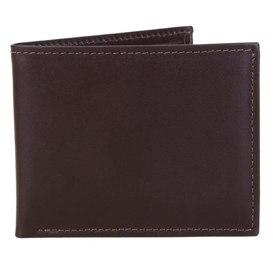 Carteira Couro Shoestock Flat Masculina - Café