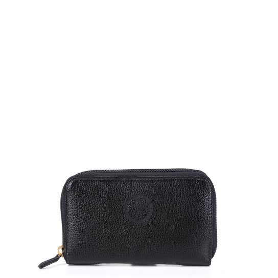 Carteira Couro Shoestock Monograma Feminina - Preto