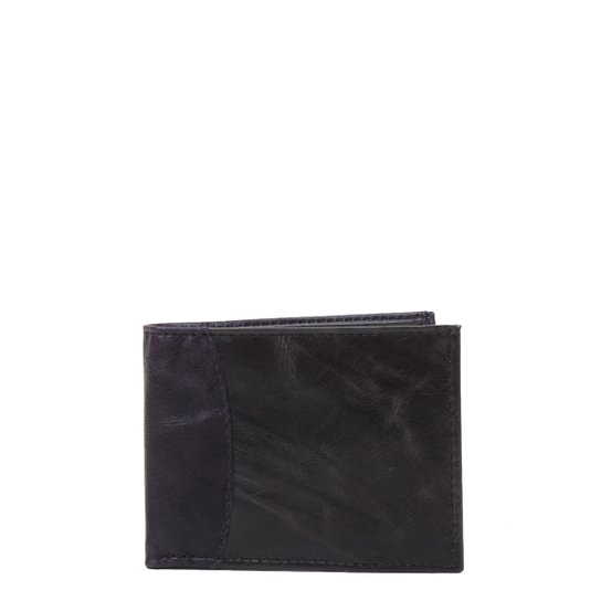 Carteira Couro Shoestock Recorte Masculina - Preto
