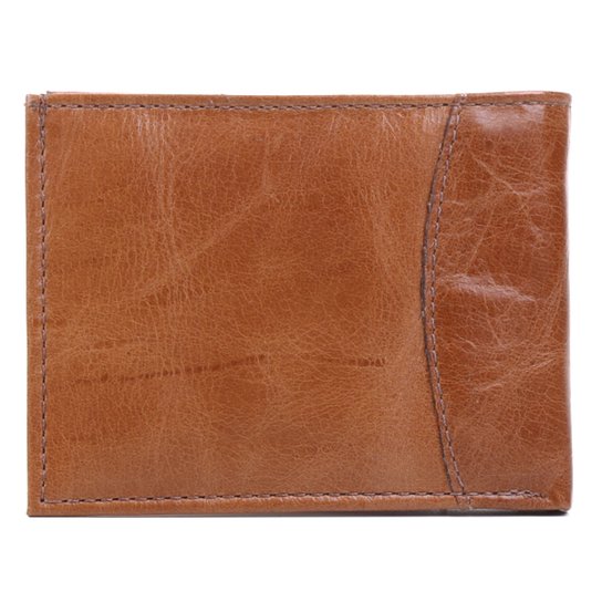 Carteira Couro Shoestock Recorte Masculina - Caramelo