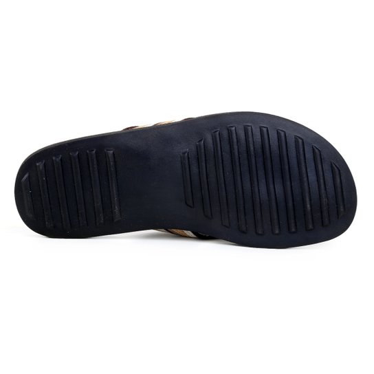 Chinelo Couro Shoestock Gorgurão Masculino - Café