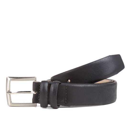 Cinto Couro Shoestock Atanado Passante Duplo Masculino - Preto