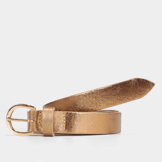 Cinto Couro Shoestock Fivela Arredondada Feminino