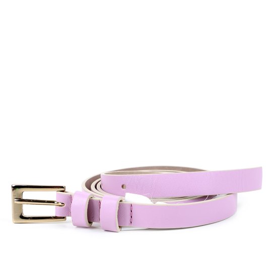 Cinto Couro Shoestock Fivela Feminino - Lilás