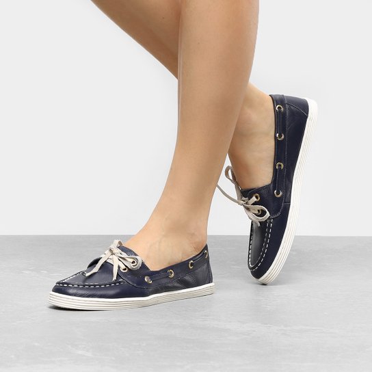 Dockside Couro Shoestock Solado Branco Feminino