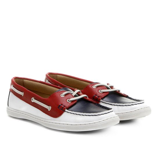 Dockside Couro Shoestock Tricolor Feminino
