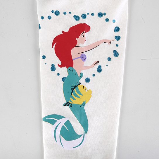 Kit Calça Legging Infantil Disney Ariel e Princesas Menina