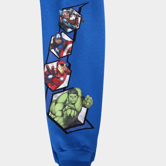 Kit Calça Moletom Infantil Peluciado Marvel Avengers I Menino - 2 Peças