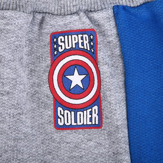 Kit Calça Moletom Infantil Peluciado Marvel Avengers I Menino - 2 Peças