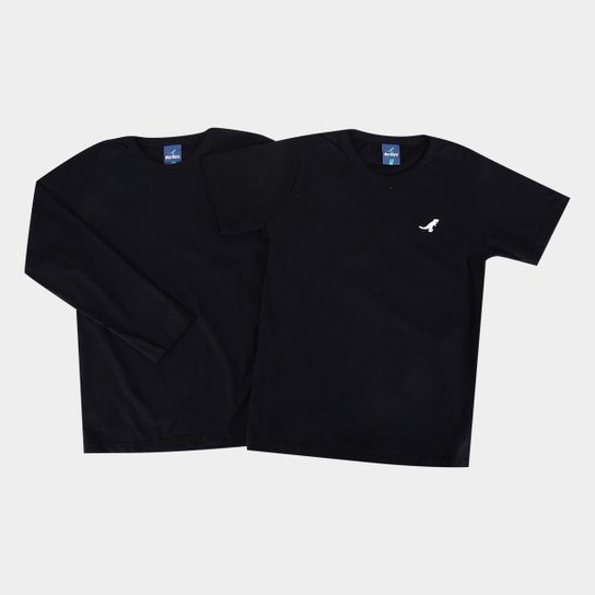 Kit Camiseta Infantil Rei Rex Básica Menino - 2 Peças