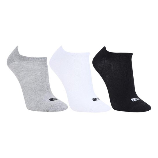 Kit Meia New Balance Invisível Logo c/ 3 Pares