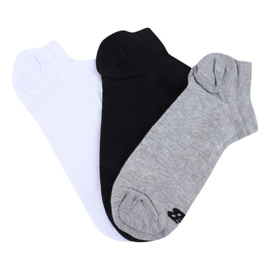 Kit Meia New Balance Invisível Logo c/ 3 Pares