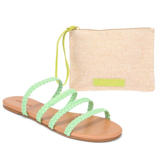 Kit Shoestock Rasteira Trança + Nécessaire Natural Color