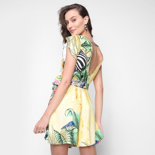 Macaquinho All Is Love Zebra Decote V Feminino