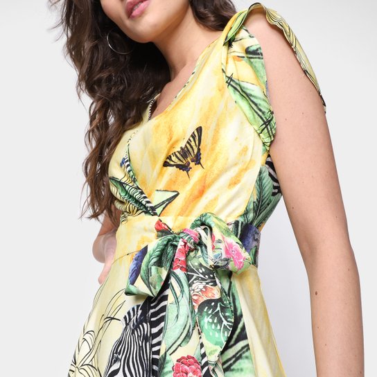 Macaquinho All Is Love Zebra Decote V Feminino