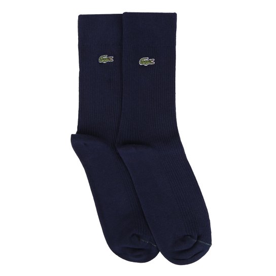 Meia Lacoste Cano Longo Básica Masculina