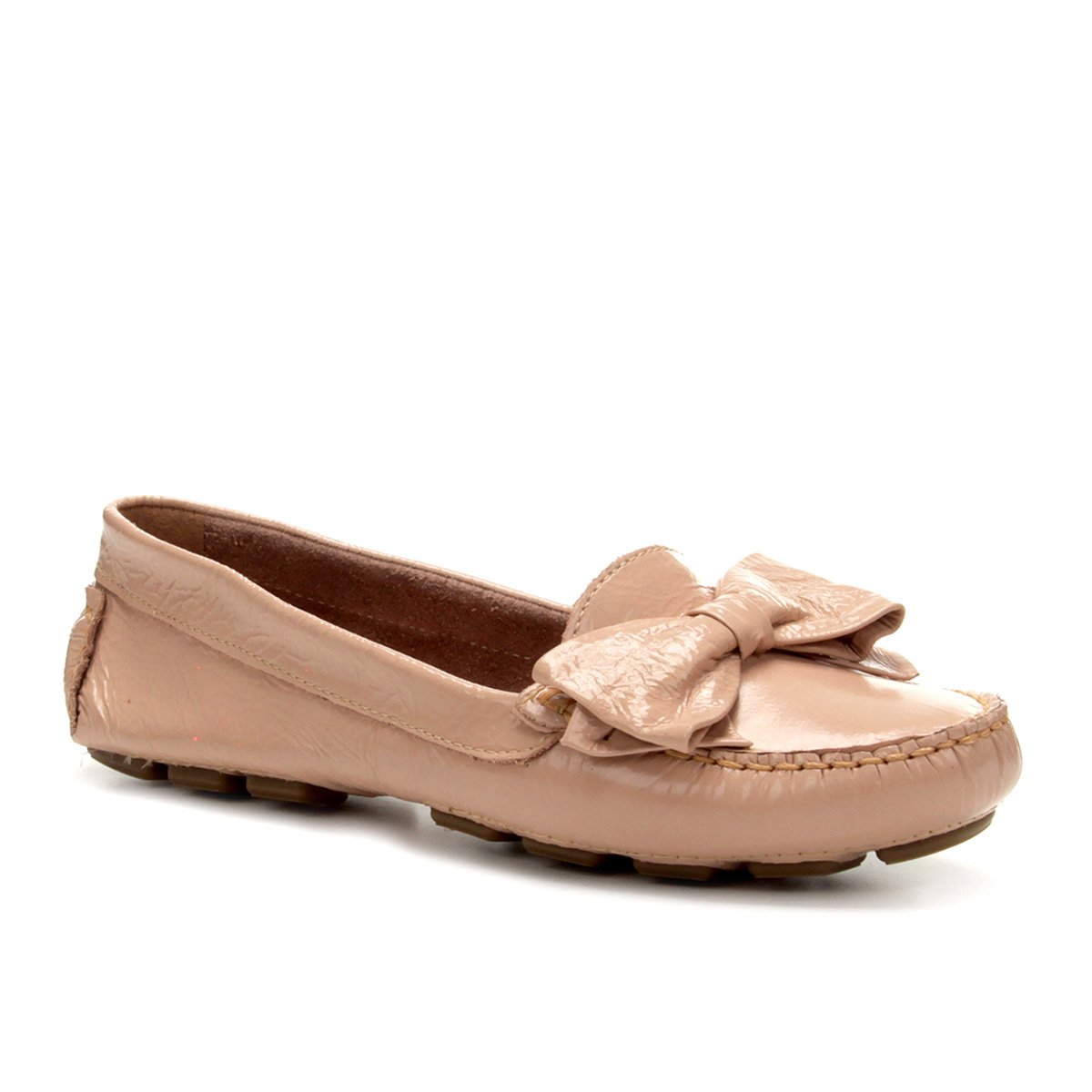 Mocassim Couro Shoestock Laço Feminino - Nude | Shoestock