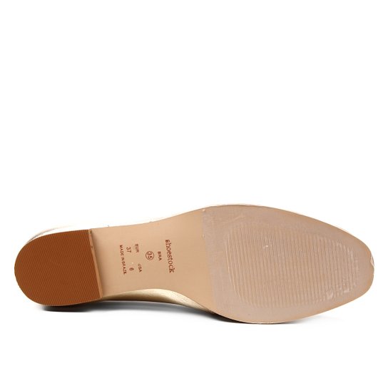 Mocassim Couro Shoestock Loafer For You Feminino - Ouro